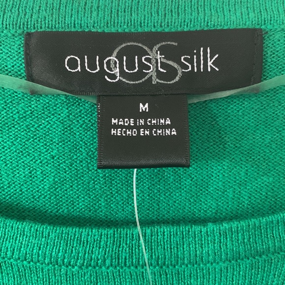 NWT AUGUST SILK Colorblock Stripes Long Sleeves Cotton Blend Sweater Size M - Picture 3 of 12